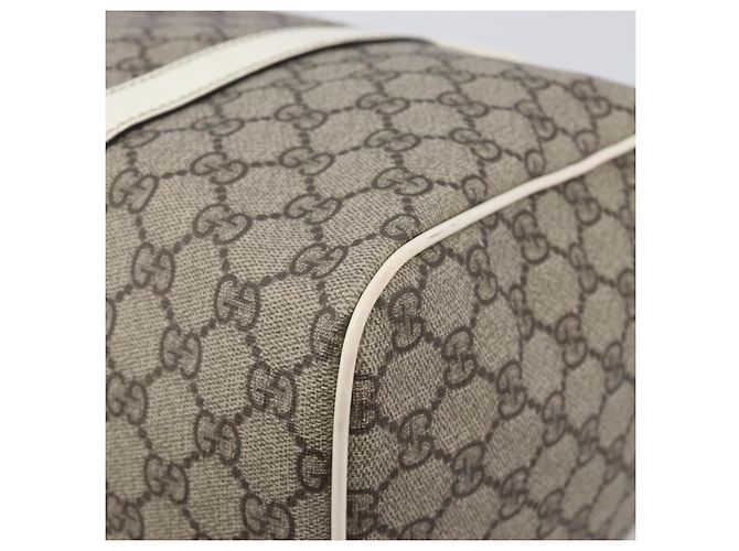 Borsa a mano GUCCI GG Supreme PVC Beige Tono Oro 193603 Auth 207350V - vista 11