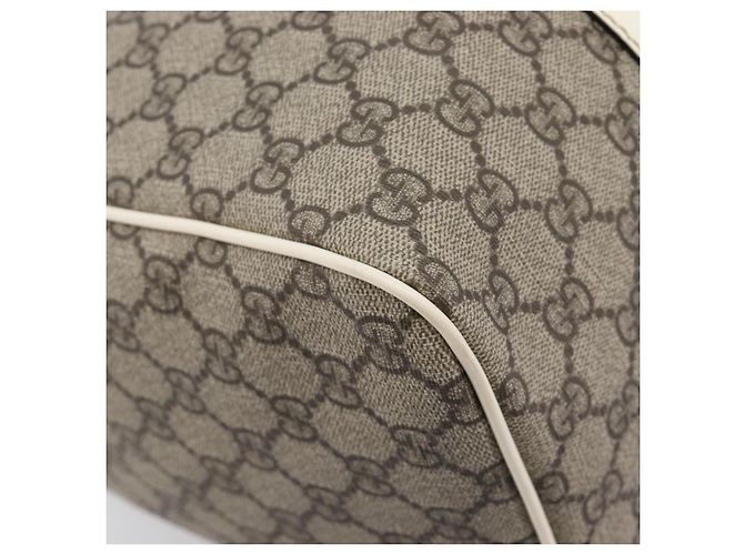 Borsa a mano GUCCI GG Supreme PVC Beige Tono Oro 193603 Auth 207350V - vista 14