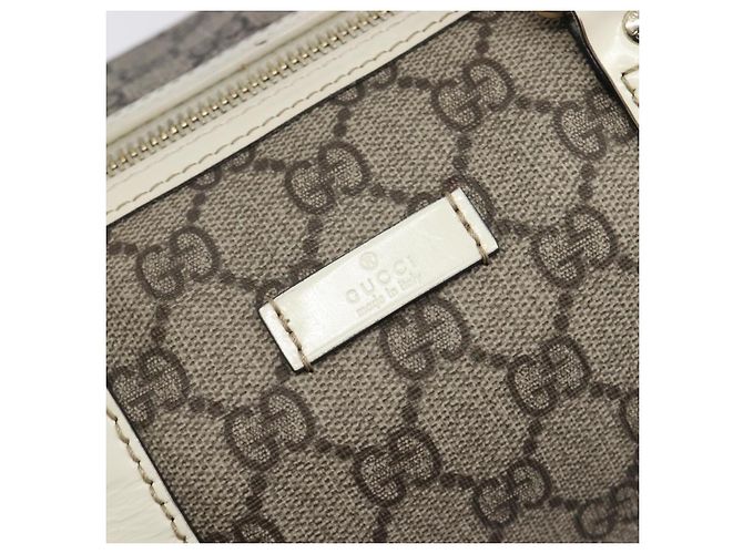 Borsa a mano GUCCI GG Supreme PVC Beige Tono Oro 193603 Auth 207350V - vista 16
