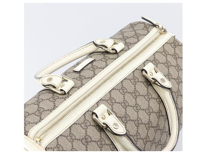 Borsa a mano GUCCI GG Supreme PVC Beige Tono Oro 193603 Auth 207350V - vista 6
