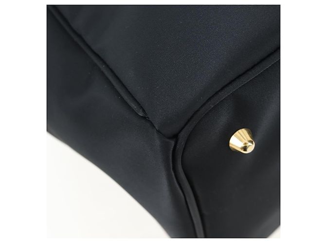 Burberrys Nova Check Boston Bag Nylon Schwarz Gold Auth am12695A Golden - Ansicht 13