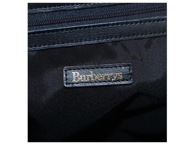 Burberrys Nova Check Boston Bag Nylon Schwarz Gold Auth am12695A Golden - Ansicht 17