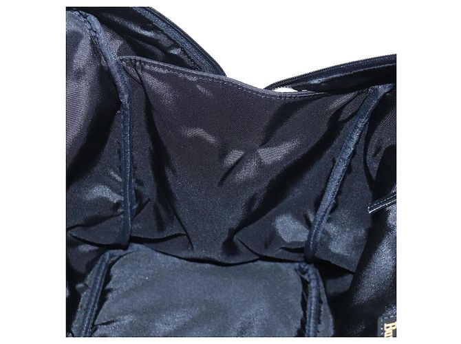Burberrys Nova Check Boston Bag Nylon Schwarz Gold Auth am12695A Golden - Ansicht 20