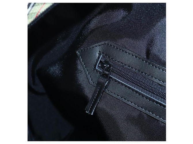 Burberrys Nova Check Boston Bag Nylon Schwarz Gold Auth am12695A Golden - Ansicht 21
