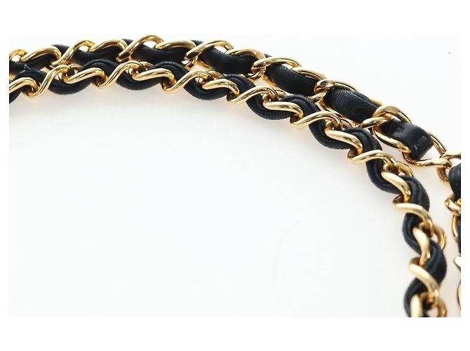 Borsa a tracolla CHANEL Chain Matelasse 23 in pelle d'agnello nera e oro CC Auth BA16032SAV Nero D'oro - vista 10