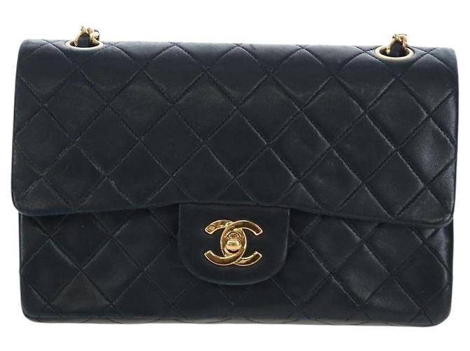 Borsa a tracolla CHANEL Chain Matelasse 23 in pelle d'agnello nera e oro CC Auth BA16032SAV Nero D'oro - vista 2
