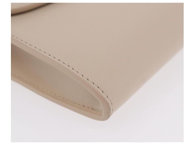 Christian Dior Dior Bobby Chain Shoulder Wallet Leather Beige Gold Auth LN085M - vista 10
