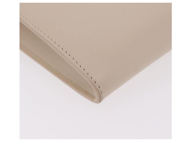 Christian Dior Dior Bobby Chain Shoulder Wallet Leather Beige Gold Auth LN085M - vista 12