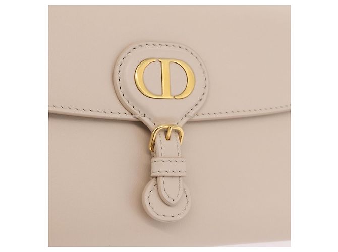 Christian Dior Dior Bobby Chain Shoulder Wallet Leather Beige Gold Auth LN085M - vista 14