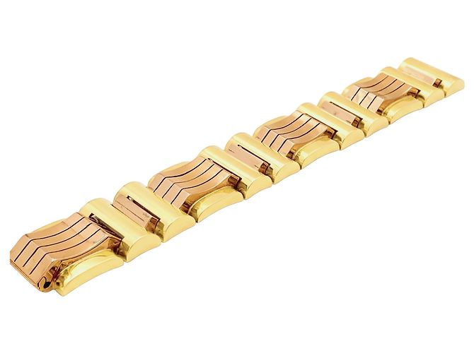 Autre Marque Bracciale "Tank", oro giallo e oro rosa. - vista 2
