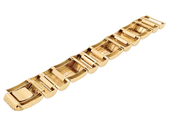Autre Marque Bracciale "Tank", oro giallo e oro rosa. - vista 4