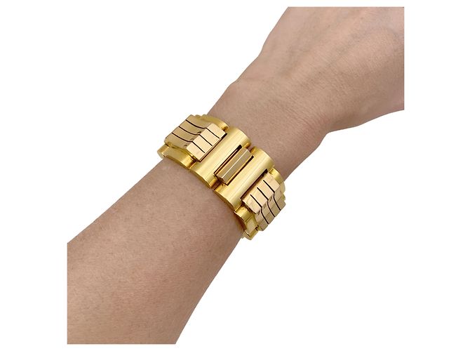 Autre Marque Bracciale "Tank", oro giallo e oro rosa. - vista 6