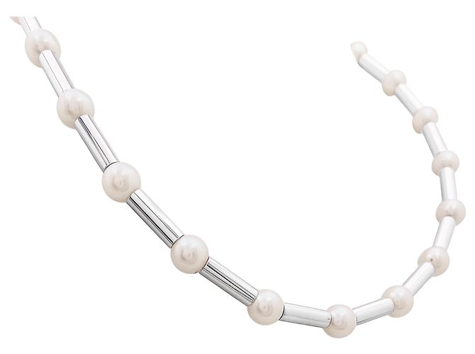 Collar Poiray "Fuseau", oro blanco, perlas. - vista 2