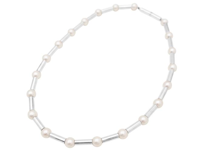 Collar Poiray "Fuseau", oro blanco, perlas. - vista 3