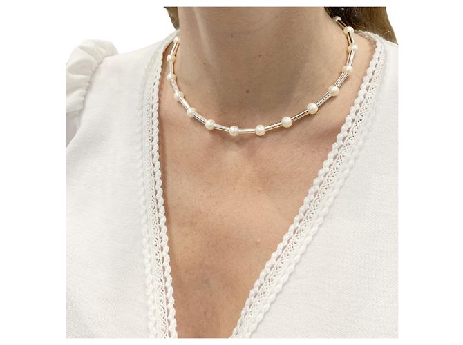 Collar Poiray "Fuseau", oro blanco, perlas. - vista 6