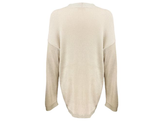 Fabiana Filippi Beige / Dune Strickjacke aus Bio-Baumwolle mit Schimmer-Effekt - Ansicht 3