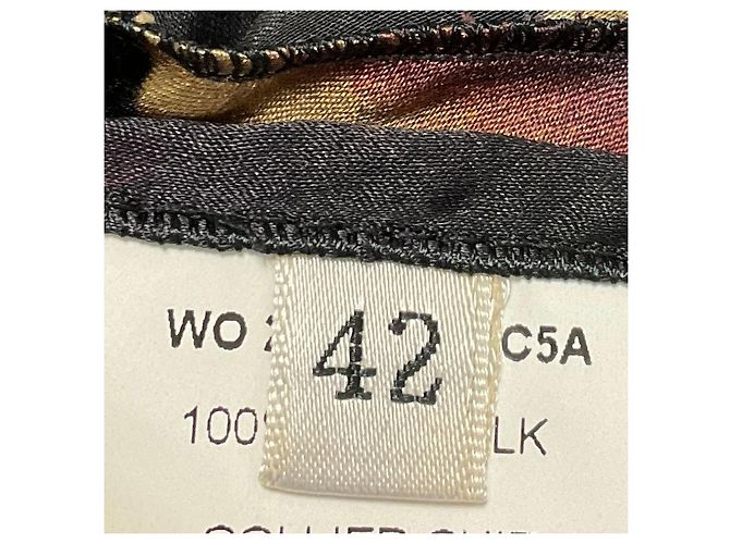 Abito in seta drappeggiato con stampa multicolore marrone Lanvin con maniche aperte - vista 5