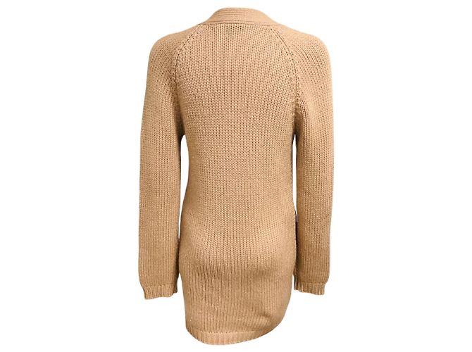 Brunello Cucinelli Cardigã de cashmere tan com botões frontais Camelo - vista 3