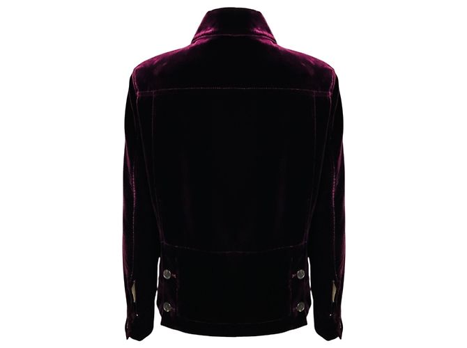 Tom Ford Samtjacke in Dunkellila / Pflaume mit Knopfleiste - Ansicht 3