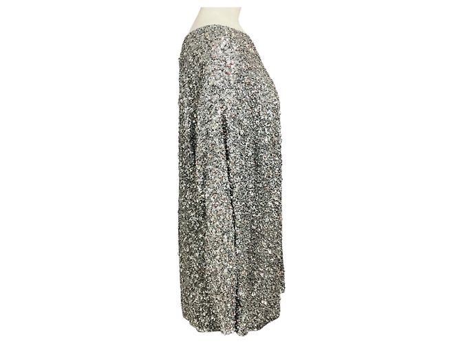 Abito da cocktail corto Isabel Marant impreziosito da paillettes argentate, perle e strass Argento - vista 2