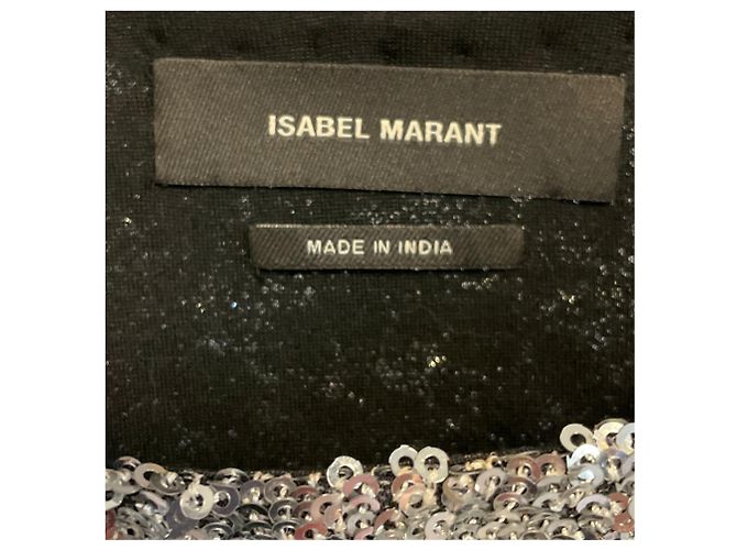 Abito da cocktail corto Isabel Marant impreziosito da paillettes argentate, perle e strass Argento - vista 4