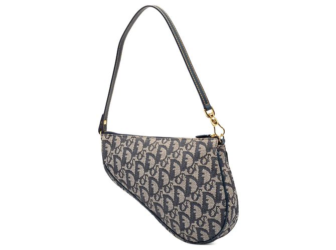Autre Marque Borsa a tracolla Pochette Saddle Mini Diorissimo in tela blu Dior - vista 2