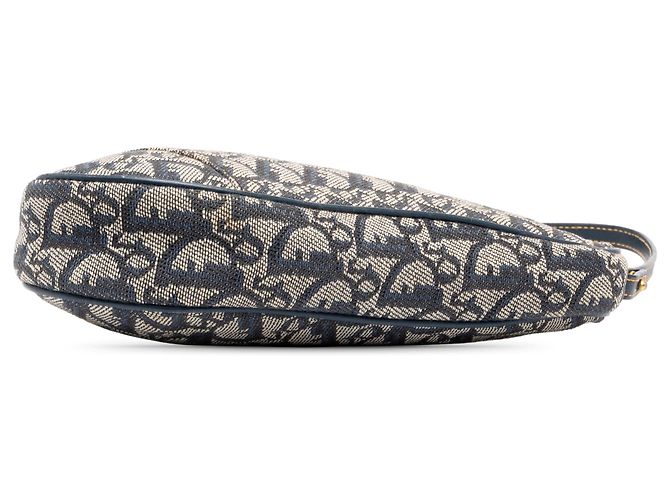 Autre Marque Borsa a tracolla Pochette Saddle Mini Diorissimo in tela blu Dior - vista 3
