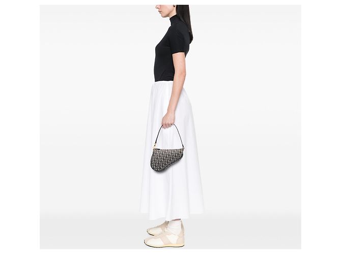 Autre Marque Borsa a tracolla Pochette Saddle Mini Diorissimo in tela blu Dior - vista 6