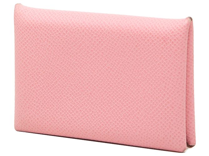 Pink Hermès Epsom Calvi Card Holder - view 2