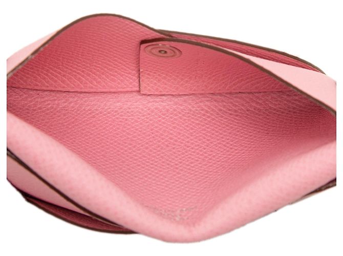 Pink Hermès Epsom Calvi Card Holder - view 4