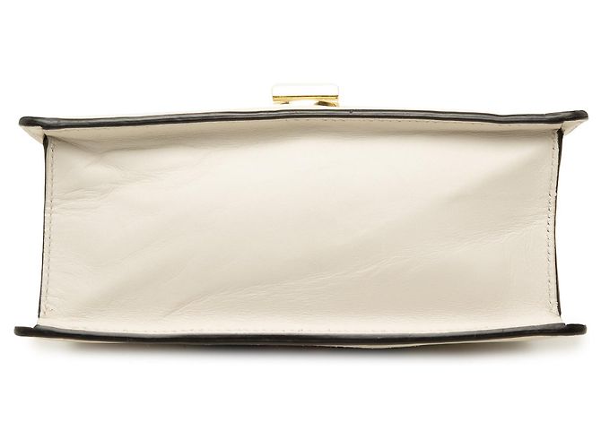 Bolsa de mão Gucci Mini Sylvie em couro de bezerro branco com Web - vista 3
