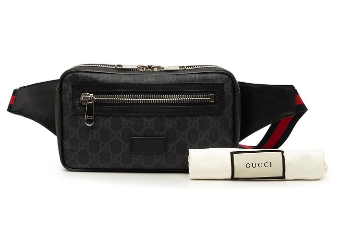 Borsa cintura Gucci GG Supreme Web nera Nero - vista 7