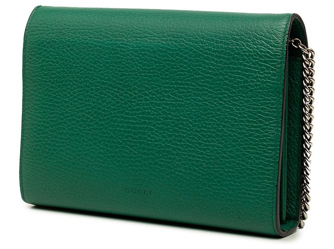 Borsa a tracolla Dionysus Gucci in pelle di vitello verde con catena - vista 2