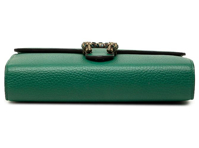 Borsa a tracolla Dionysus Gucci in pelle di vitello verde con catena - vista 3