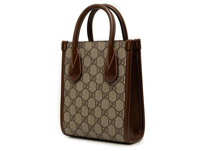 Bolsa Satchel Gucci Mini GG Supreme Interlocking G Bege - vista 2