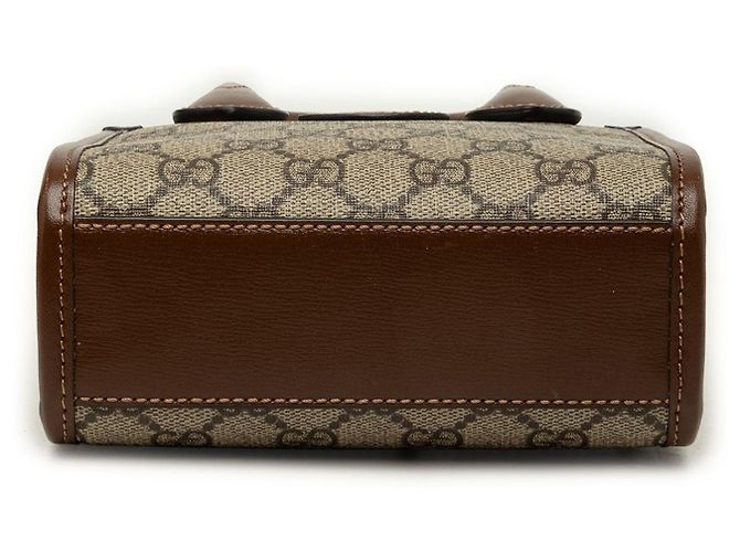 Bolsa Satchel Gucci Mini GG Supreme Interlocking G Bege - vista 3