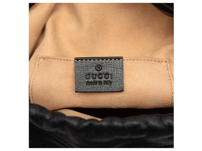 Borsa a secchiello Gucci Horsebit 1955 in pelle di vitello nera Nero - vista 5