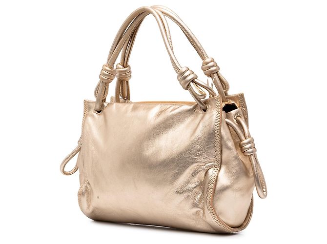 Borsa LOEWE Anagram Knot in nappa metallizzata oro D'oro - vista 2