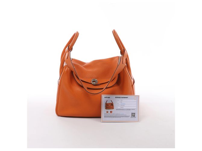 Hermès Lindy 34 Taurillon Clemence 2Way Handbag Orange R: 2014 Naranja - vista 14