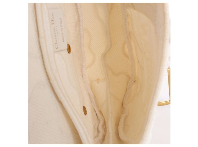 Autre Marque Borsa a tracolla Christian Dior Saddle Medium Canvas in White Bianco - vista 13