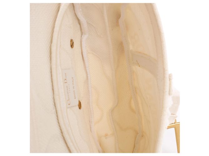 Autre Marque Borsa a tracolla Christian Dior Saddle Medium Canvas in White Bianco - vista 14