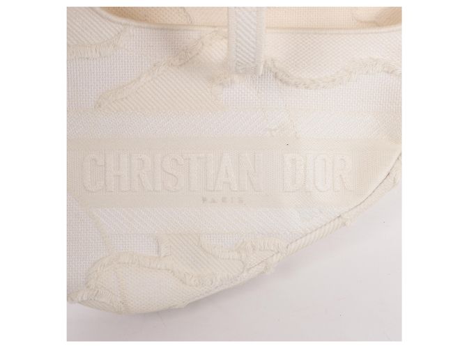 Autre Marque Borsa a tracolla Christian Dior Saddle Medium Canvas in White Bianco - vista 8