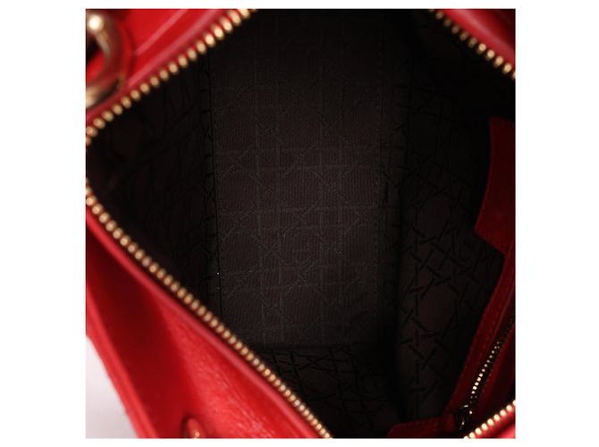 Autre Marque Dior Lady Dior Cannage Leather 2Way Handbag Red Rosso - vista 10