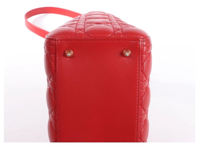Autre Marque Dior Lady Dior Cannage Leather 2Way Handbag Red Rosso - vista 8