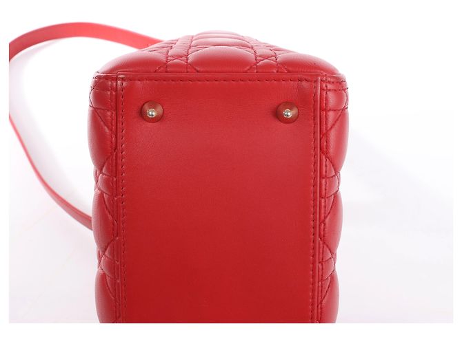 Autre Marque Dior Lady Dior Cannage Leather 2Way Handbag Red Rosso - vista 9