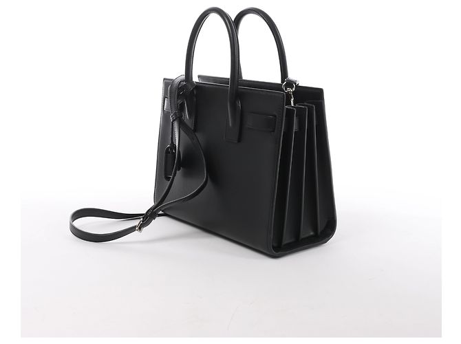 Autre Marque Saint Laurent Paris Sac de Jour Small Multi-Patch Leather 2Way Handbag in Black Negro - vista 3