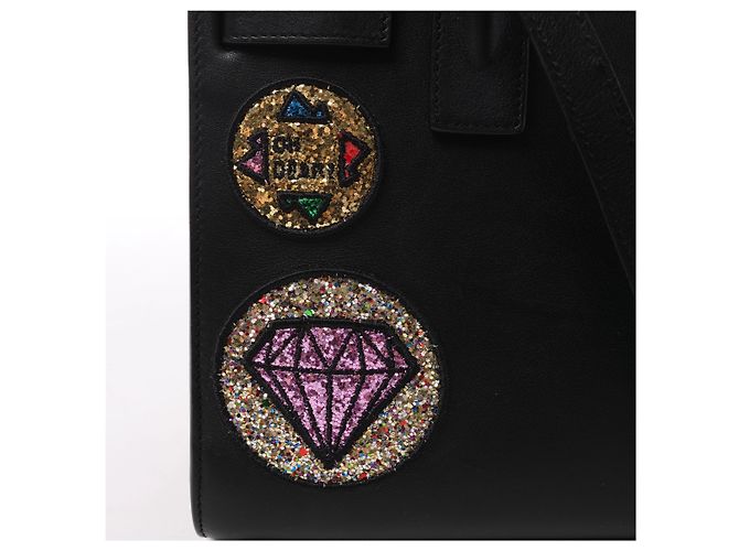Autre Marque Saint Laurent Paris Sac de Jour Small Multi-Patch Leather 2Way Handbag in Black Negro - vista 7