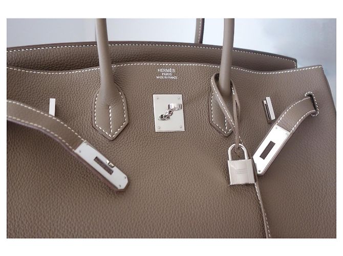 Hermès Birkin 35 Handtasche Etoupe Grau - Ansicht 3