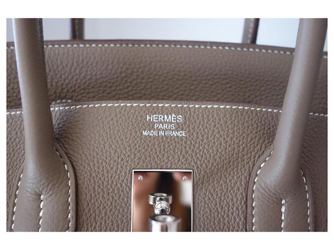 Hermès Birkin 35 Handtasche Etoupe Grau - Ansicht 6