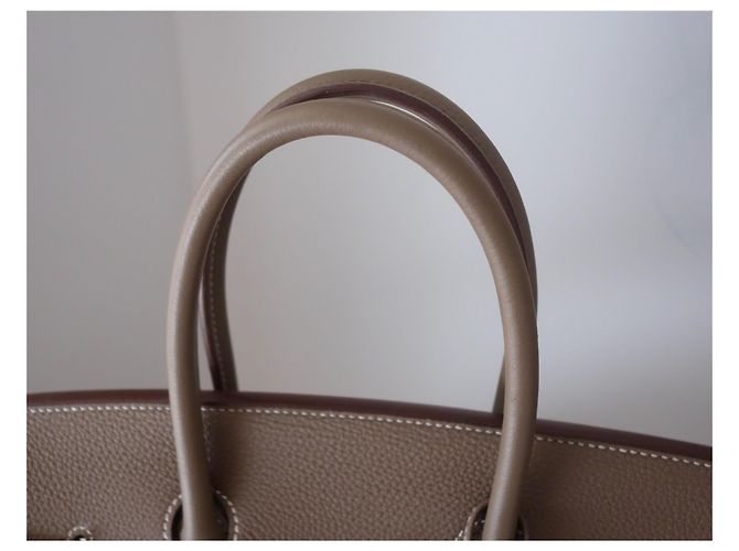 Hermès Birkin 35 Handtasche Etoupe Grau - Ansicht 7